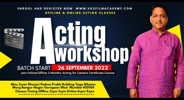 Join Offline 3 Months Acting For Camera Certificate Course